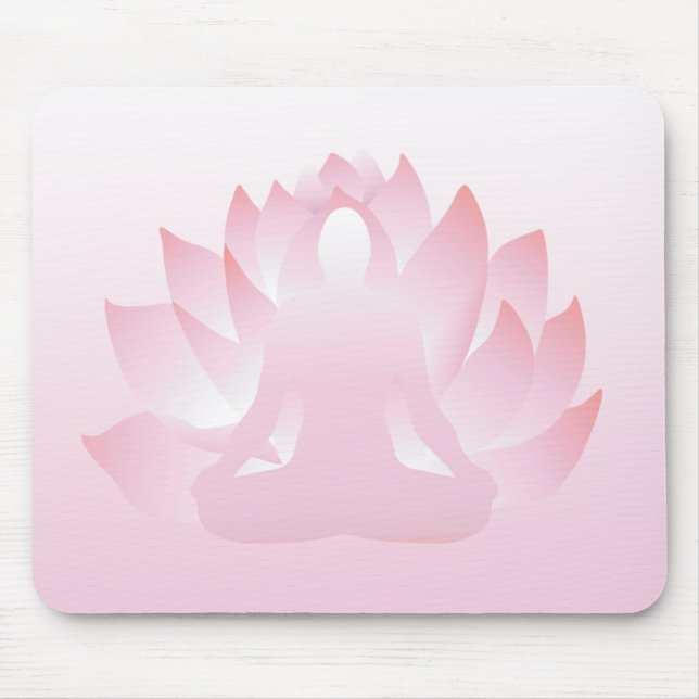 Yoga Lotus Pose Rosa Flower Namaste Mousepad Musmatta (Framsidan)