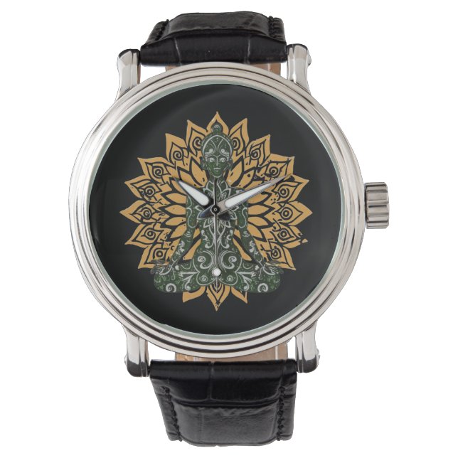 Yoga Lotus Pose Zen Graphic Armbandsur (Framsida)