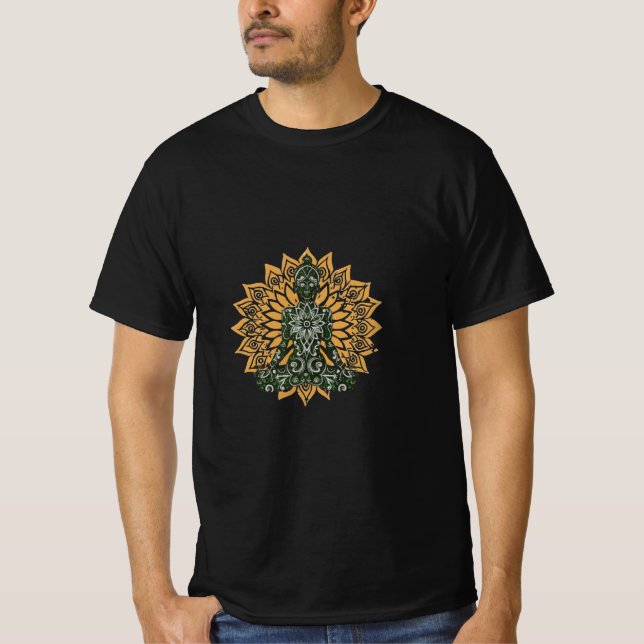 Yoga Lotus Pose Zen Graphic T Shirt (Framsida)
