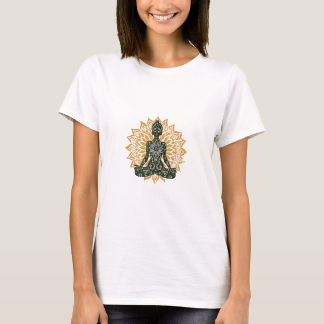 Yoga Lotus Pose Zen Graphic T Shirt (Framsida)