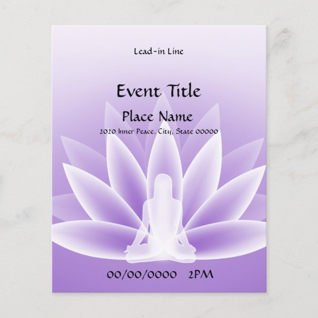 Yoga Lotus Violet Small Event Flyer (Framsidan)