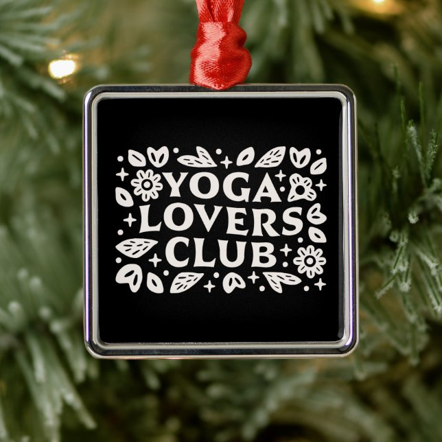 Yoga lover club funny spiritual black julgransprydnad metall (Träd)