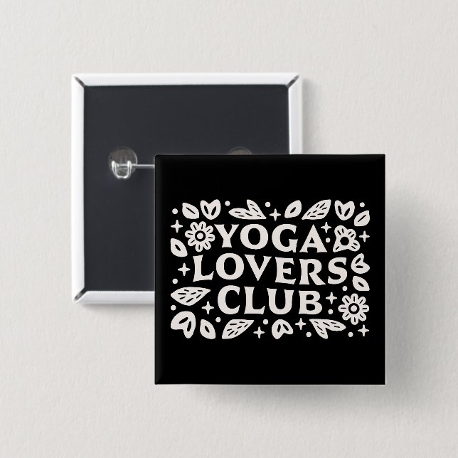 Yoga lover club funny yogi friends black knapp (Framsida & baksida)