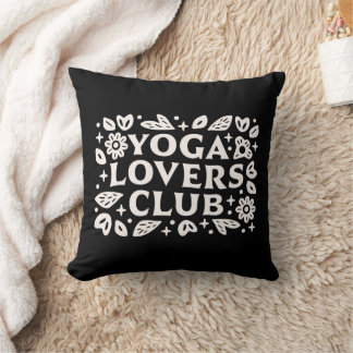 Yoga lover club spiritual funny yogi black kudde