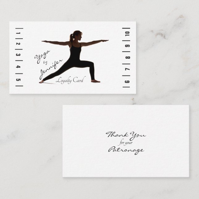 Yoga Loyality Slår Card Women Silhouette Visitkort (Fram/baksida)