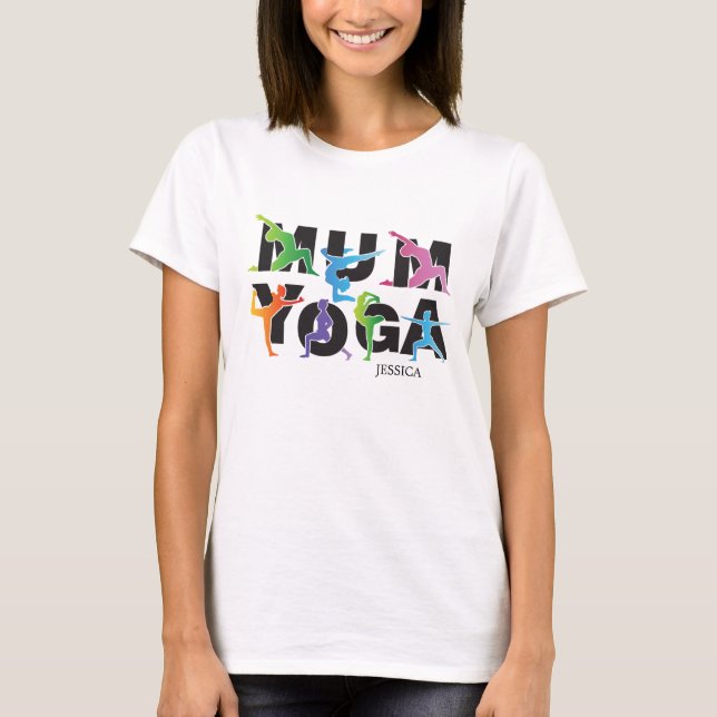 Yoga Mamma Meditation Hobby Cute Mamma T Shirt (Framsida)