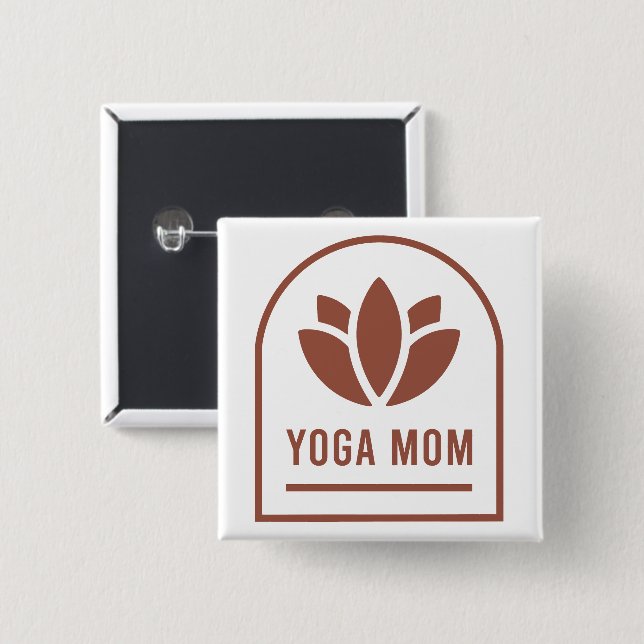 Yoga mamma mor lotusblomma boho estetik knapp (Framsida & baksida)