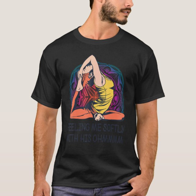 Yoga Mandala Andlig Meditation Girl Ohm T Shirt (Framsida)