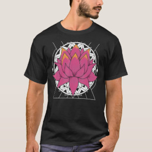 Yoga Mandala Blommigt Fractal Geometry Boho Lotus T Shirt
