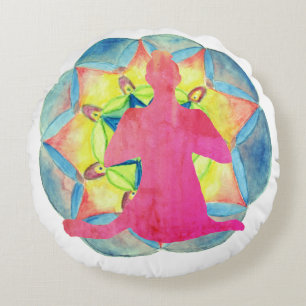 Yoga Mandala Konst Kudd Rund Kudde
