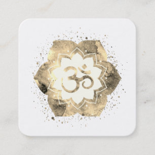 *~* Yoga Mandala Lotus Reiki Teacher Om massage Fyrkantigt Visitkort