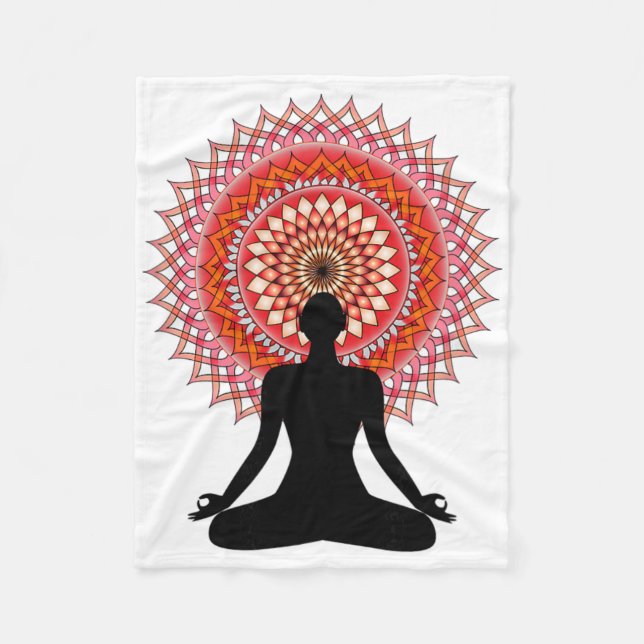 Yoga Mandala Marockansk sittande design, yogaprese Fleecefilt (Framsidan)