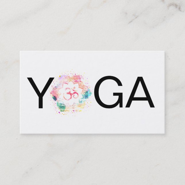 *~* Yoga Mandala OM Aum Lotus Teacher Instructor Visitkort (Framsida)