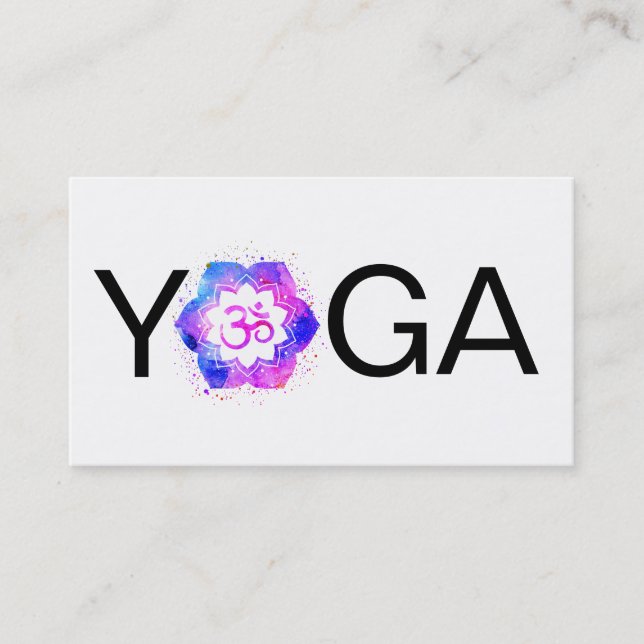 *~* Yoga Mandala OM Aum Lotus Teacher Instructor Visitkort (Framsida)