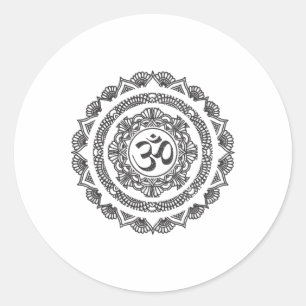 Yoga Mandala Om-symbol Buddha Yogi-present Runt Klistermärke