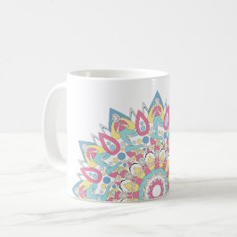 Yoga Mandala with Three Poses Pattern Kaffemugg