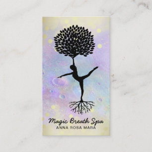 *~* Yoga Måne Guld Woman Meditation Mindfulness Visitkort