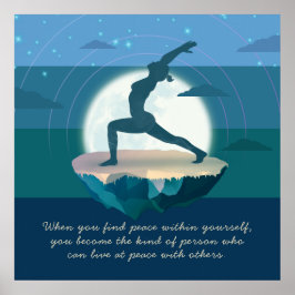 Yoga Måne Salutation Pose Flies Island Star Quote Poster