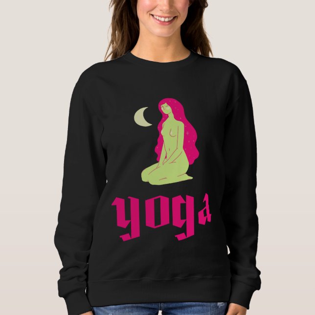 Yoga Måne Women T Shirt (Framsida)