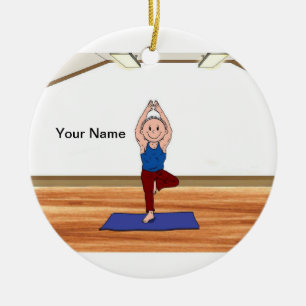Yoga - manlig julgransprydnad keramik