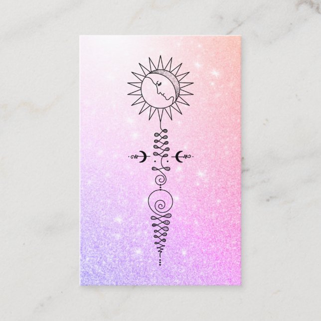 *~* Yoga - massakern Sol Woman Måne Nirvana Reiki Visitkort (Framsida)