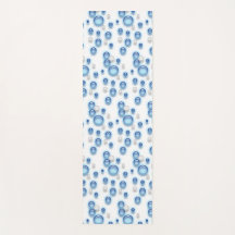Yoga Mat - Bubbles in Blue and White
