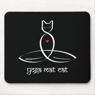 Yoga Mat Cat - Sanskrit stil text. Musmatta