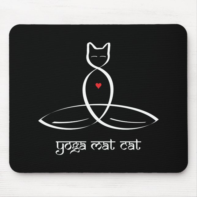 Yoga Mat Cat - Sanskrit stil text. Musmatta (Framsidan)
