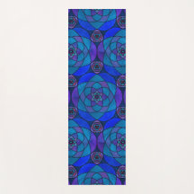 Yoga mat med rik jewel-tonad mandala