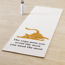 Yoga Mat med roliga citat och katt