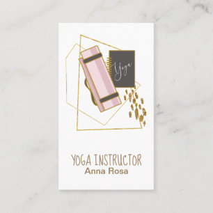 *~* Yoga Mat Yoga Instruktör Guld Glitter Polygon Visitkort