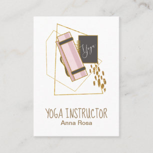 *~* Yoga Mat Yoga Instruktör Guld Polygon Glitter Visitkort