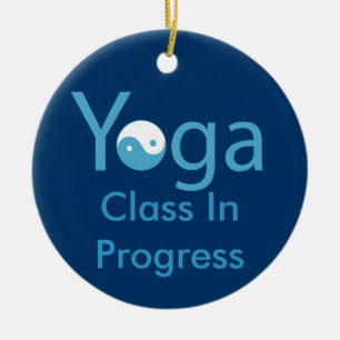 Yoga med den Yin & Yang dörrhängaren Julgransprydnad Keramik