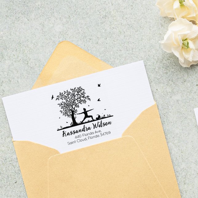 Yoga med en katt, Returadressen Träd Stämpel (Skapare uppladdad)