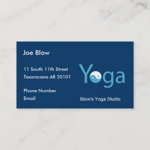 Yoga med Yin Yang i blått Tidsbeställning Kort