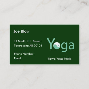 Yoga med Yin Yang i grönt Tidsbeställning Kort