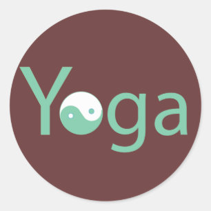 Yoga med Yin Yang Runt Klistermärke
