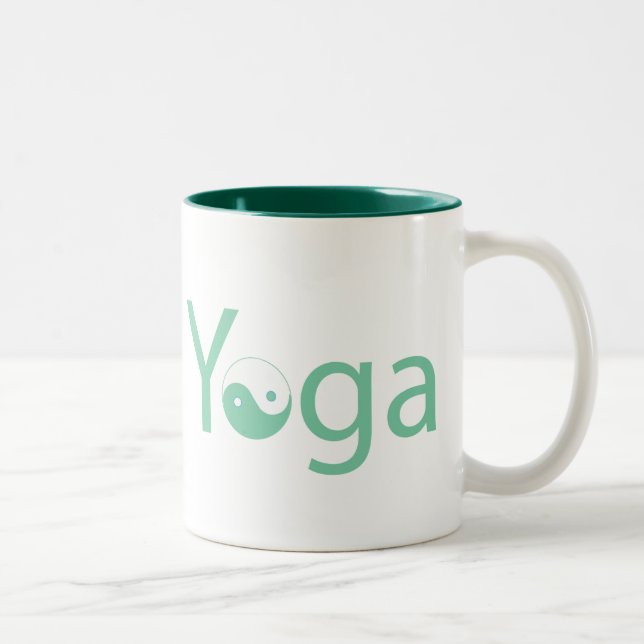 Yoga med Yin Yang Två-Tonad Mugg (Höger)