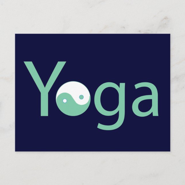 Yoga med Yin Yang Vykort (Framsida)