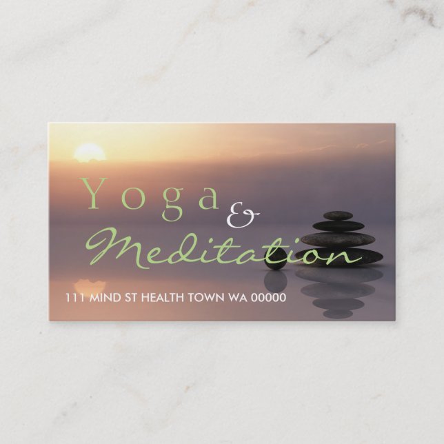YOGA Meditation Balans Instruktör Hälsa Andlighet Visitkort (Framsida)
