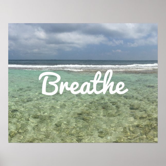 Yoga & Meditation Beach "Breathe" Spirit Poster (Framsidan)