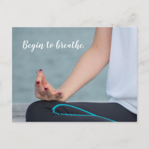 Yoga Meditation Begin to breathe finger round Vykort
