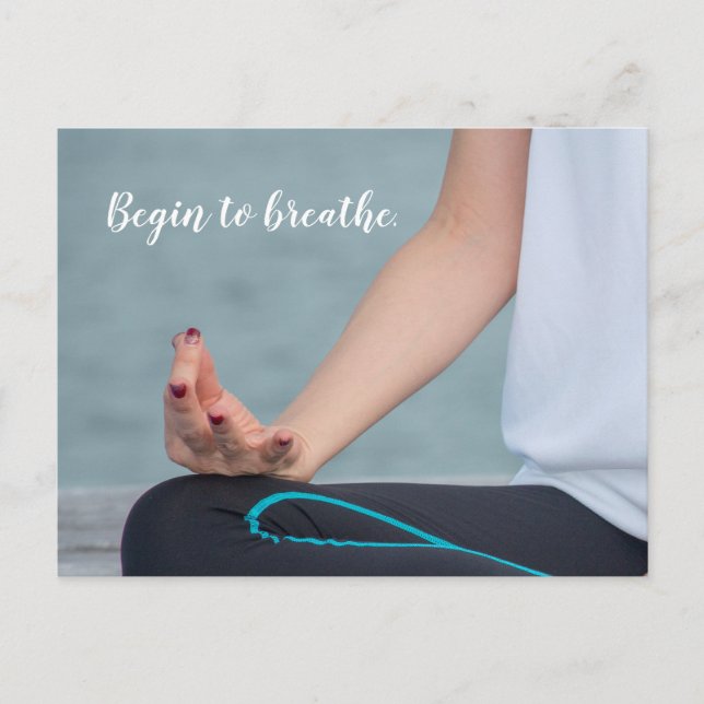 Yoga Meditation Begin to breathe finger round Vykort (Framsida)