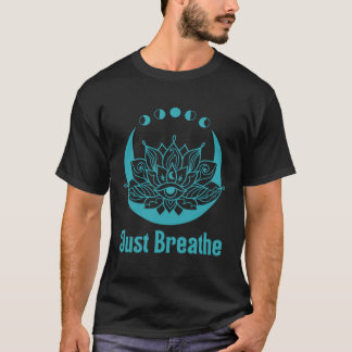 Yoga Meditation Breathe Måne Phase Andlig T Shirt