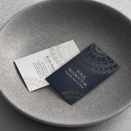 Yoga Meditation Chic Black Guld Mandala Visitkort