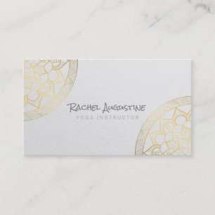 Yoga Meditation Chic White Guld Mandala Visitkort