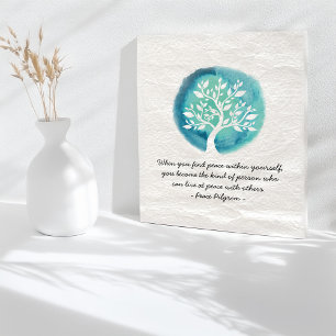 YOGA Meditation citerar Elegant Watercolor Träd Poster
