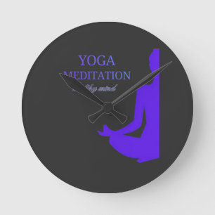 Yoga & Meditation för ett hälsosamt tänkande Rund Klocka
