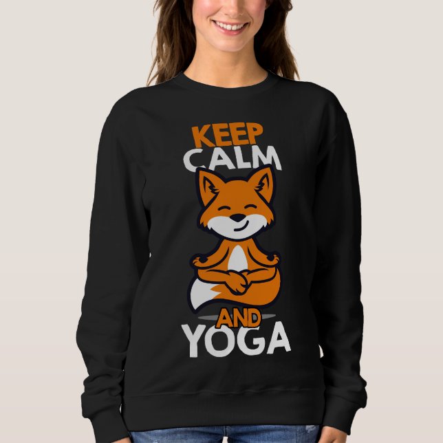 Yoga Meditation Fox T Shirt (Framsida)