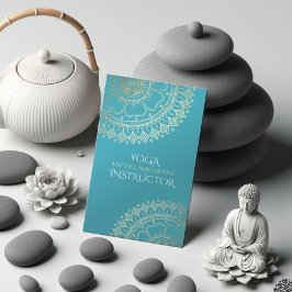 Yoga Meditation-Grönten Blue Guld Mandala Tidsbeställning Kort
